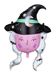 PartyDeco Witch Foil Balloon, 73, 5 x 101cm, Multicolour