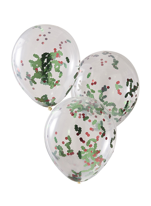 Pet Holly Confetti Balloons, Multicolour