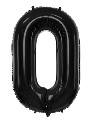 Number 0 Foil Balloon, 86cm, Black