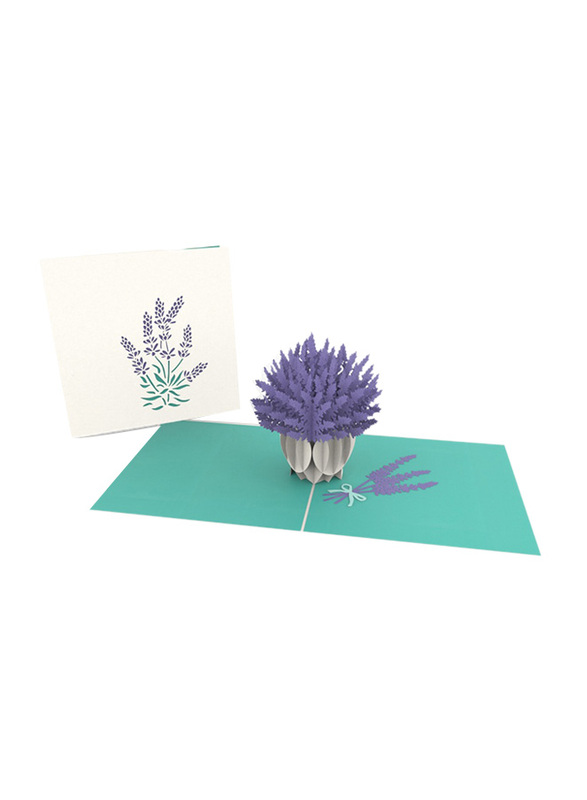 Lavender Vase Pop Up Birthday Greeting Card 