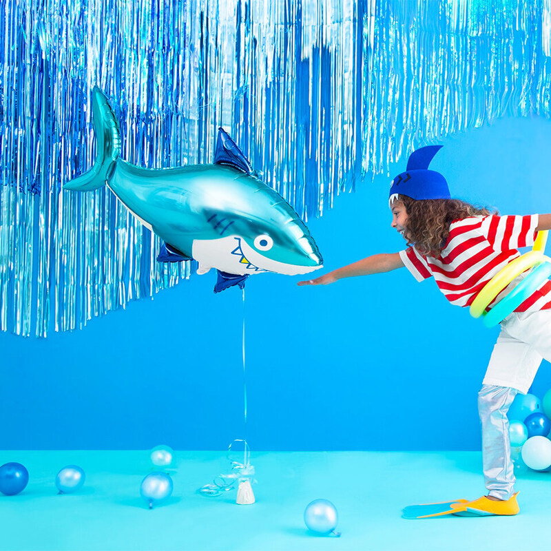 Shark Foil Balloon, 102 x 62cm, Blue