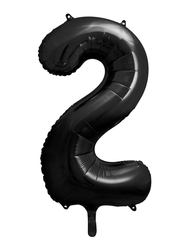 Number 2 Foil Balloon, 86cm, Black