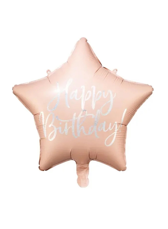 Happy Birthday Foil Balloon, 40cm, Light Pink