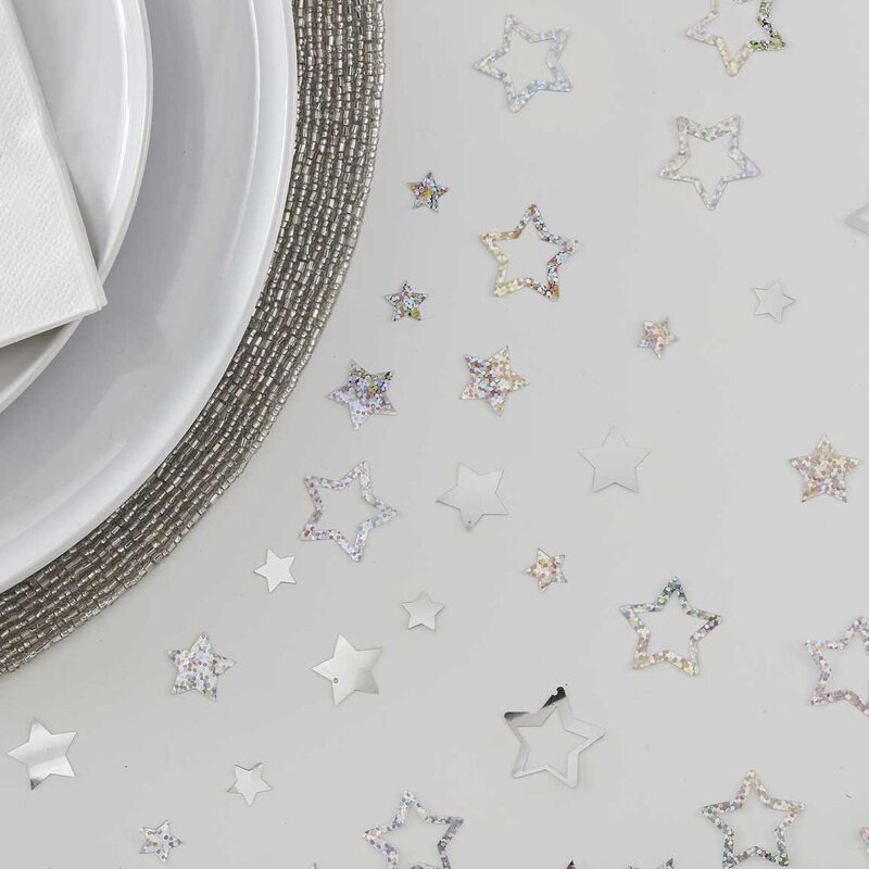 Star Shaped Confetti, Silver