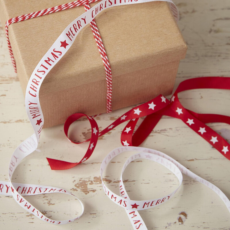 

Ginger Ray Merry Christmas and Star Ribbon Kit, Multicolour