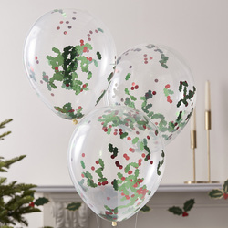 Pet Holly Confetti Balloons, Multicolour