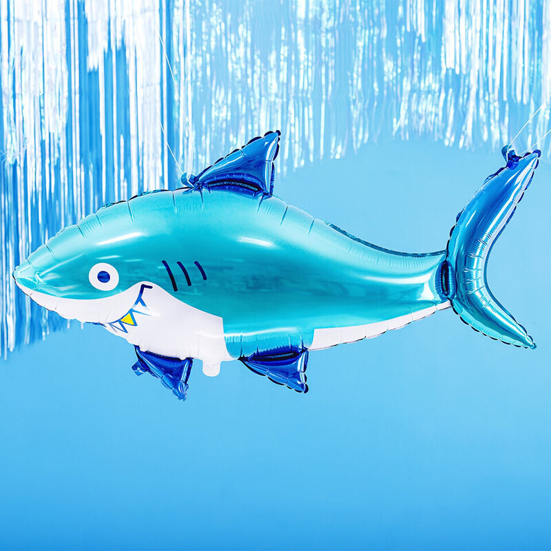 Shark Foil Balloon, 102 x 62cm, Blue