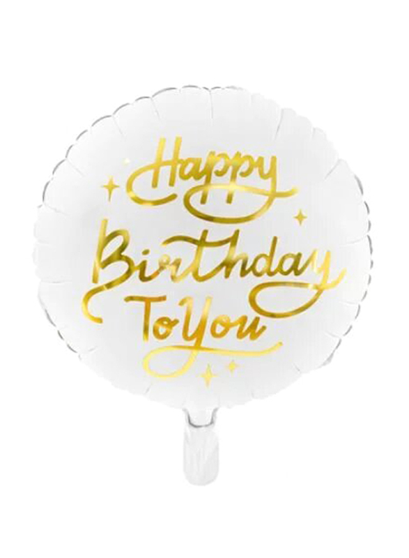 

Generic Happy Birthday To You Foil Balloon, 35cm, White