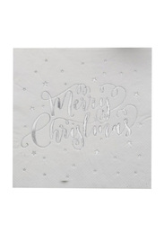 16 Pieces Merry Christmas Foiled Paper Napkins, Silver