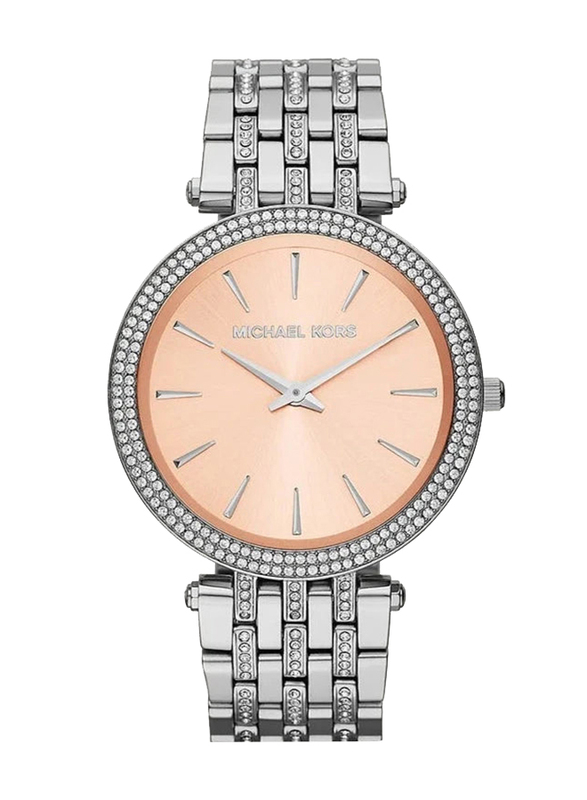 Michael Kors Darci Analog Watch for Women with Stainless Steel Band, Water Resistant, MK3218, Silver-Rose Gold