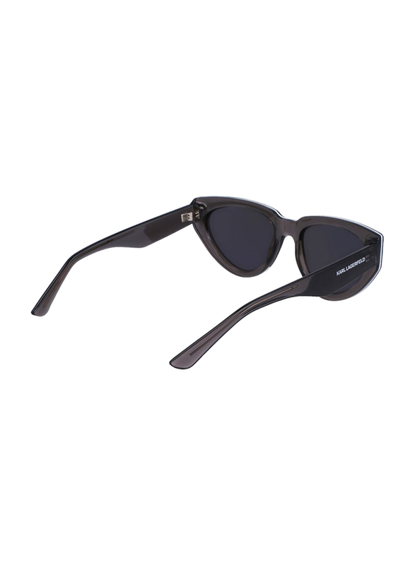 Karl Lagerfeld Full-Rim Rectangle Black Sunglasses for Women, Black Lens, KL6100S-020, 54/19/140