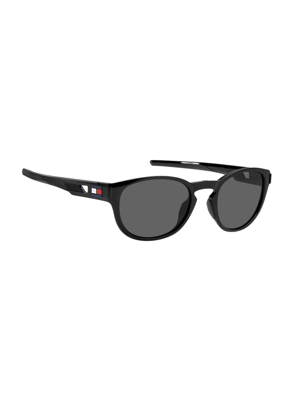 Tommy Hilfiger Full-Rim Cat Eye Black Sunglasses for Men, Grey Lens, TH-1912-S-807, 54/22/135