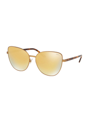 Polo Ralph Lauren Full-Rim Butterfly Brown Sunglasses for Women, Mirrored Gold Lens, P312193247P61, 61/16/145