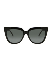 Jimmy Choo Full-Rim Square Black Sunglasses for Women, Dark Grey Lens, Julieka-S-807, 55/17/145