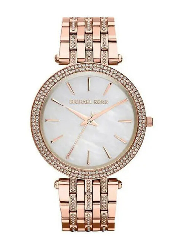 

Michael Kors Darci Analog Watch for Women with Stainless Steel Band, Water Resistant, MK3220, Rose Gold-White