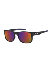 Tommy Hilfiger Full-Rim Square Black Sunglasses for Men, Multicolour Lens, TH-1913-S-003, 55/18/135