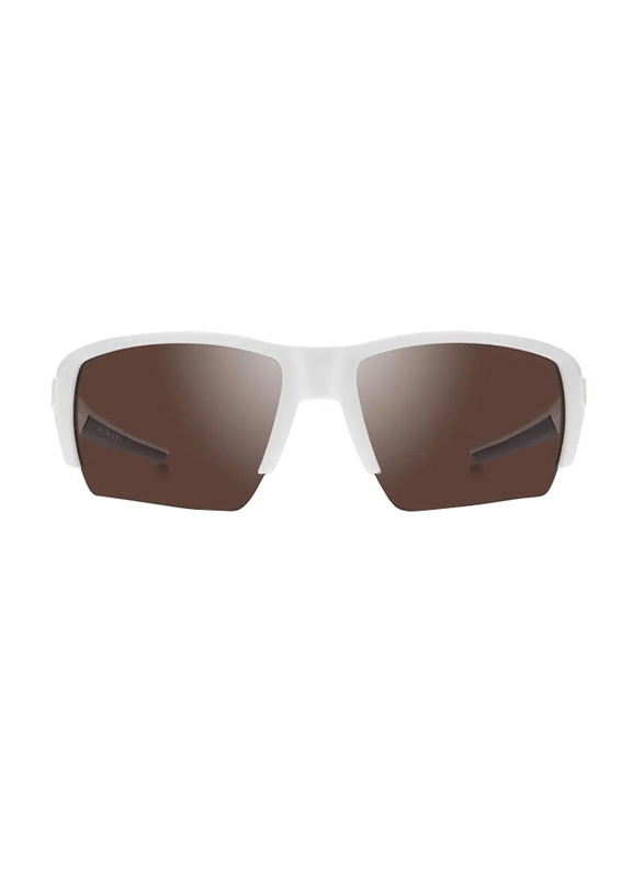 Tommy Hilfiger Half-Rim Rectangle White Sunglasses for Men, Grey Lens, TH-1910-S-6HT, 69/12/120