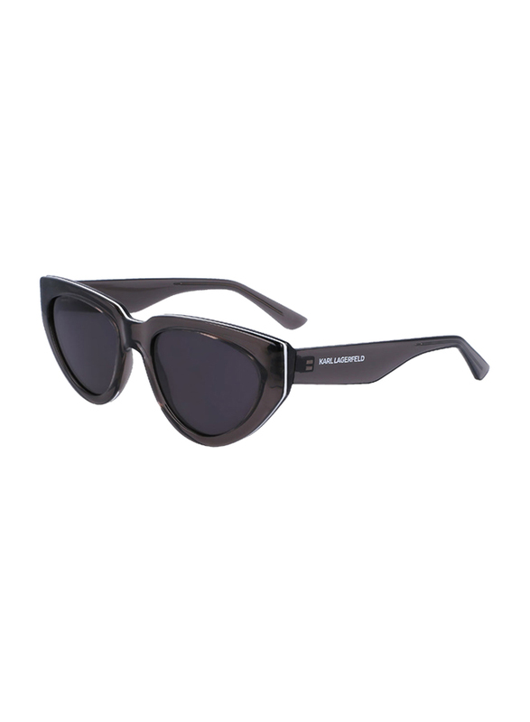 Karl Lagerfeld Full-Rim Rectangle Black Sunglasses for Women, Black Lens, KL6100S-020, 54/19/140