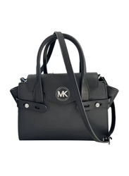 Michael Kors Carmen Medium Belted Satchel for Women, Black