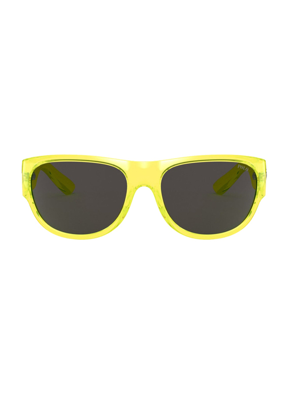 Polo Ralph Lauren Full-Rim Rectangle Yellow Sunglasses for Men, Grey Lens, P416658678762, 62/18/140