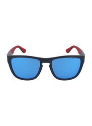 Tommy Hilfiger Full-Rim Square Blue Sunglasses for Men, Blue Lens, TH-1557-S-FLL, 54/19/140