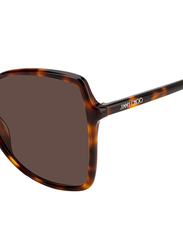 Jimmy Choo Full-Rim Rectangle Brown Sunglasses for Women, Brown Lens, FEDE-S-086, 59/16/145