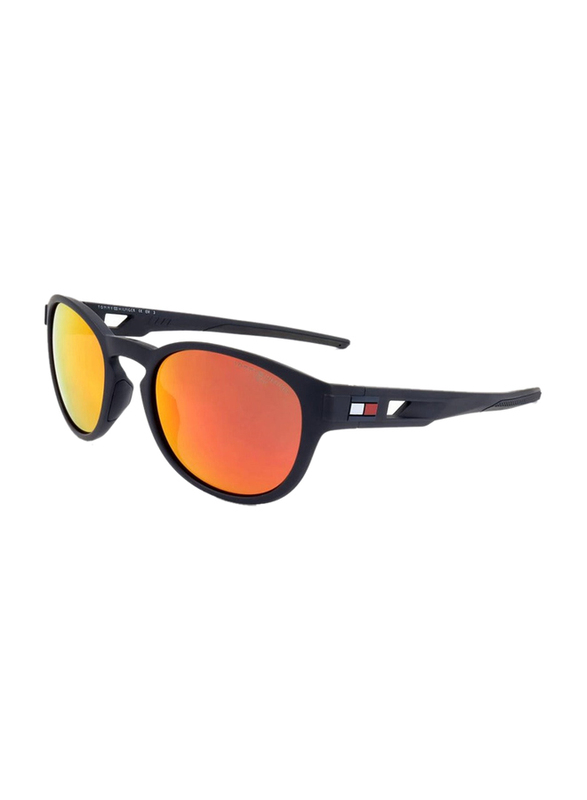 Tommy Hilfiger Full-Rim Cat Eye Blue Sunglasses for Men, Red Lens, TH-1912-S-FLL, 54/22/135