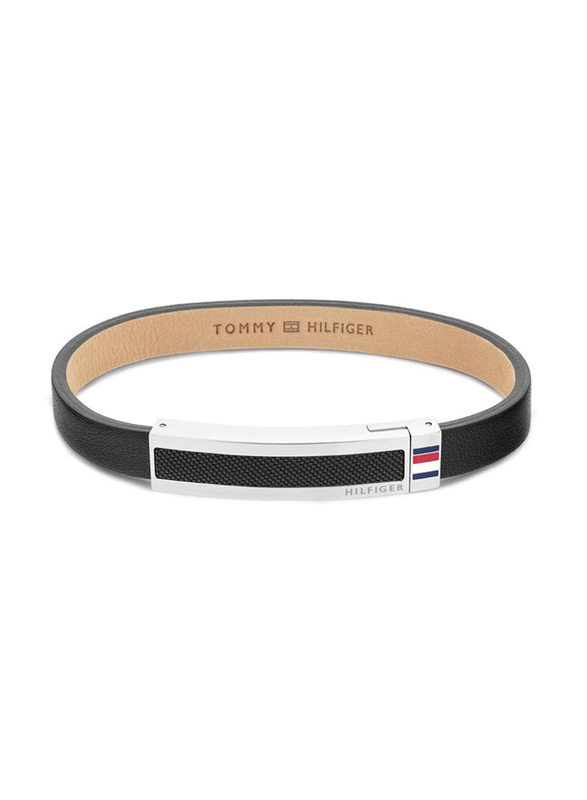 

Tommy Hilfiger 2790398 Leather Crafted Bracelet for Men, 19cm, Black