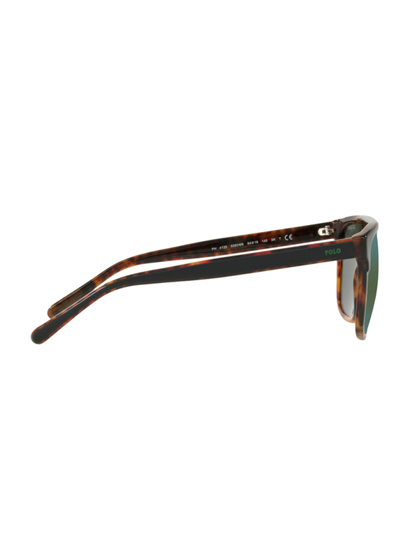 Polo Ralph Lauren Full-Rim Square Brown Sunglasses for Men, Green Lens, P412552606R54, 54/18/145