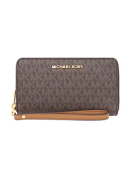 Michael Kors Monogram Wallet for Women, Brown