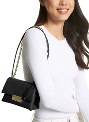 Michael Kors Cece Small Faux Leather Shoulder Bag for Women, Black