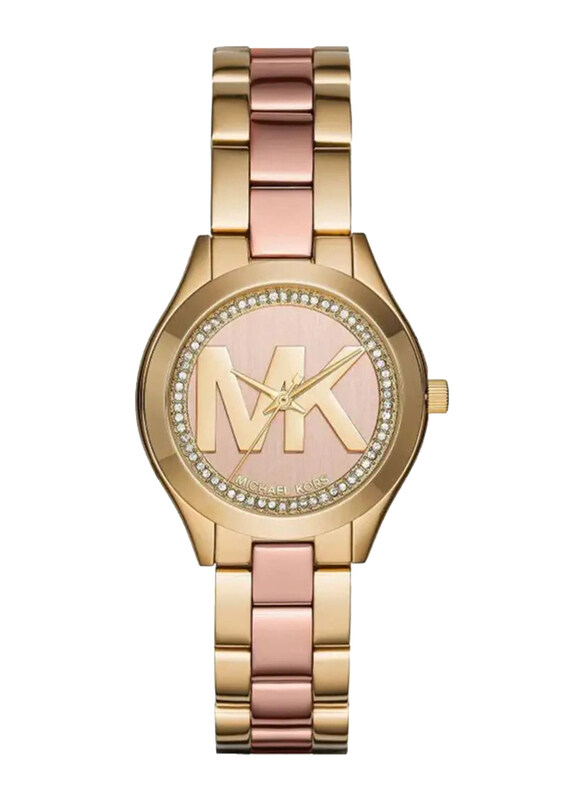 

Michael Kors Analog Watch for Women with Stainless Steel Band, Water Resistant, MK3650, Gold-Rose Gold