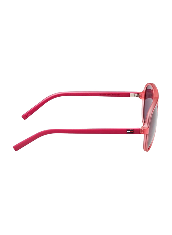 Tommy Hilfiger Full-Rim Pilot Pink Sunglasses for Kids Unisex, Grey Lens, TH-1221S-CYI, 50/15/140