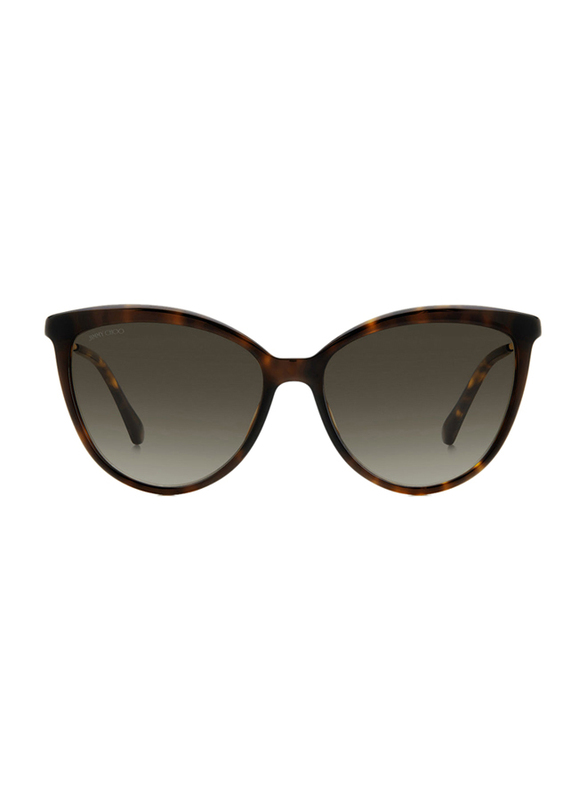 Jimmy Choo Full-Rim Rectangle Brown Sunglasses for Women, Grey Lens, BELINDA-S-086, 54/16/145