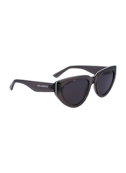 Karl Lagerfeld Full-Rim Rectangle Black Sunglasses for Women, Black Lens, KL6100S-020, 54/19/140