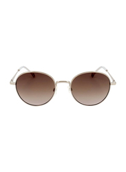 Tommy Hilfiger Full-Rim Round Gold Sunglasses for Women, Brown Lens, TH-1877-S-3YG, 53/20/140