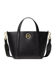 Michael Kors Hadleigh Small Leather Double Handle Tote Crossbody for Women, Black