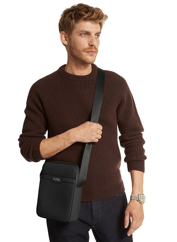 Michael Kors Cooper Textured Flight Bag for Men, Black