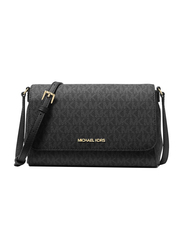 Michael Kors Medium Logo Convertible Crossbody Bag for Women, Black