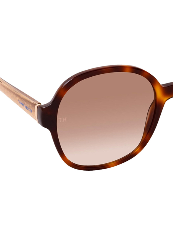 Tommy Hilfiger Full-Rim Round Brown Sunglasses for Women, Brown Lens, TH1812S005LHA, 55/19/140