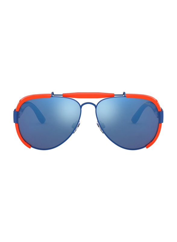 Polo Ralph Lauren Full-Rim Aviator Blue Sunglasses Unisex, Mirrored Blue Lens, P312994035560, 60/14/143