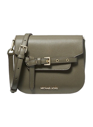 Michael Kors Emilia Small Leather Crossbody Bag for Women, Olive