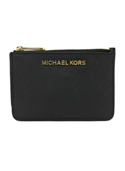 Michael Kors Travel Small Saffiano Leather Coin Pouch for Women, Black