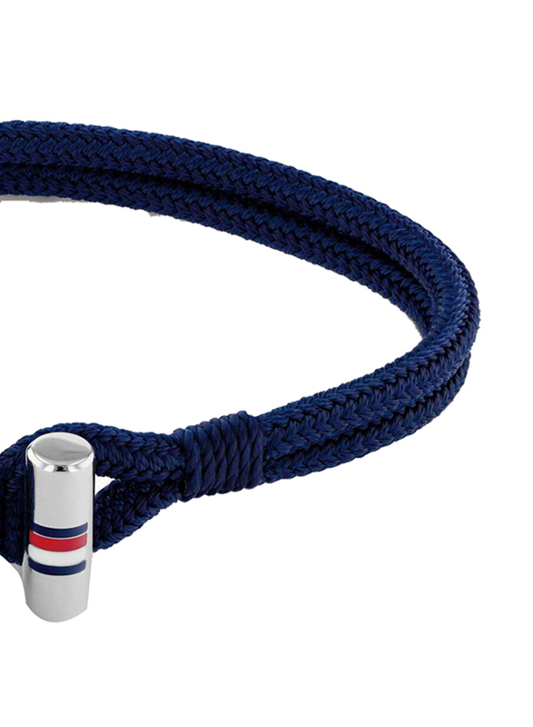 Tommy Hilfiger 2790337 Nylon Crafted Bracelet for Men, 19cm, Blue