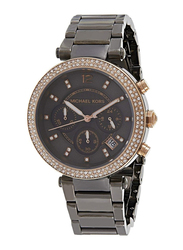 Michael Kors Analog Watch for Women with Stainless Steel Band, Water Resistant and Chronograph, MK5539, Black-Black