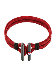 Tommy Hilfiger 2790335 Nylon Crafted Bracelet for Men, 19cm, Red