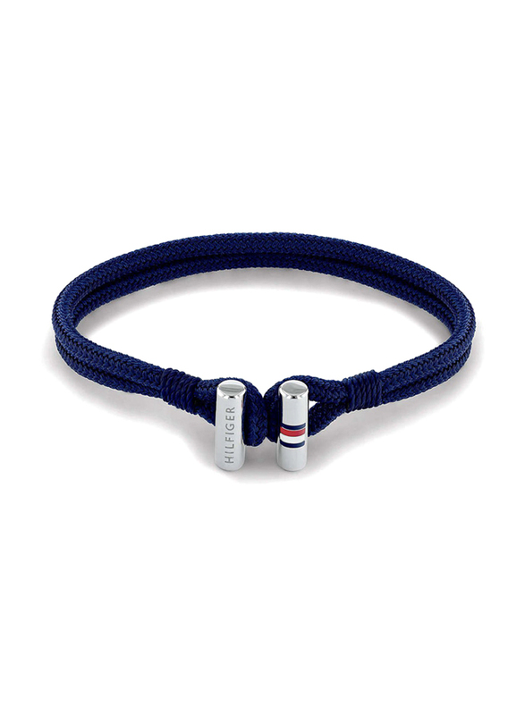 Tommy Hilfiger 2790337 Nylon Crafted Bracelet for Men, 19cm, Blue