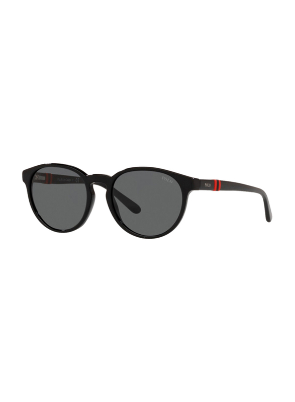 Polo Ralph Lauren Full-Rim Round Black Sunglasses Unisex, Black Lens, PP9502-500187, 48/17/130