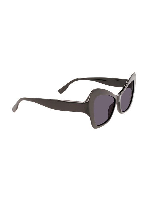 Karl Lagerfeld Full-Rim Rectangle Black Sunglasses for Women, Grey Lens, KL6076S-001, 53/14/140