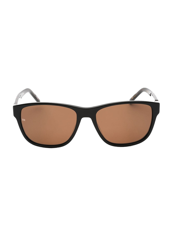 Tommy Hilfiger Full-Rim Square Black Sunglasses Unisex, Brown Lens, TH1871S080770, 57/17/145